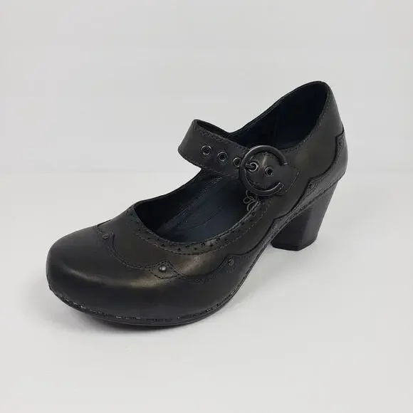 Dansko Nevin Womens Size EU 40 US 9.5-10 Black Leather Mary Jane Steampunk Shoes - Picture 2 of 12